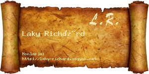 Laky Richárd névjegykártya